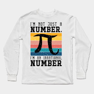 Pi Day Retro Mathematics Pi Symbol Math Number Long Sleeve T-Shirt